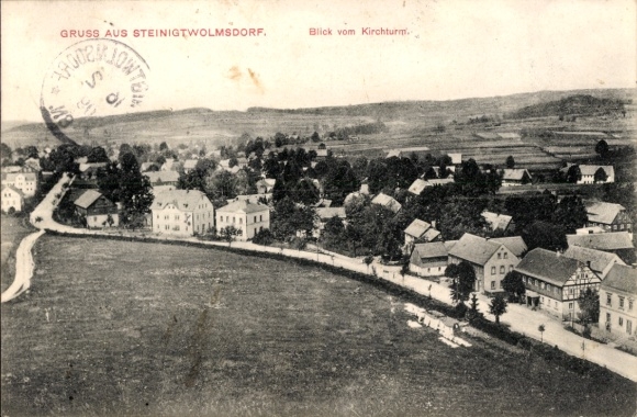 Postcard Steinigtwolmsdorf in Lusatia, general view, view from the church tower