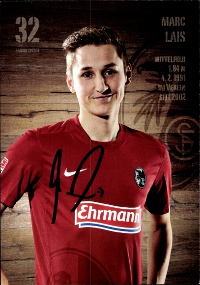 Autogrammkarte Fußballer Marc Lais, SC Freiburg, Autogramm