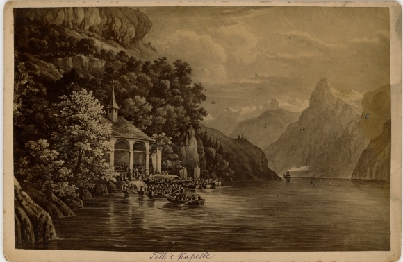 Photo Sisikon Canton Uri Switzerland, Tellskapelle at Lake Lucerne