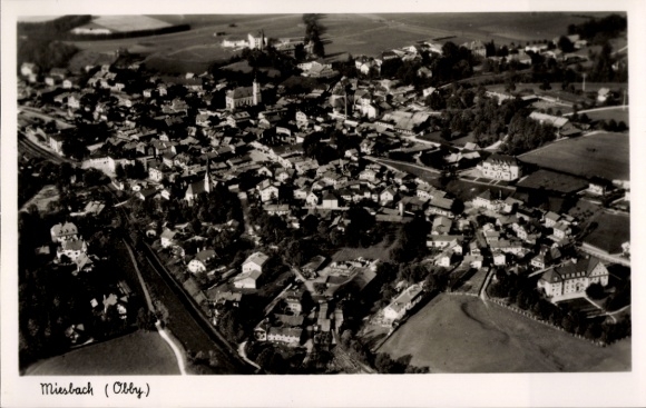 Ak Miesbach in Oberbayern, Fliegeraufnahme