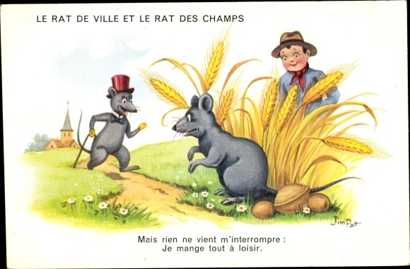 Artist PC Patt, Jim, Le Rat de Ville et le Rat des Champs, fairy tales, rats