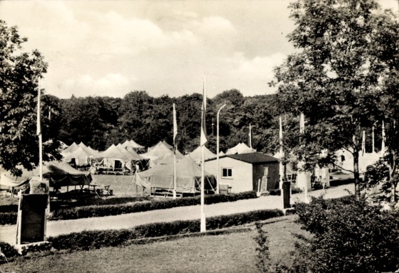 Postcard Straußberg Sondershausen in the Kyffhäuserkreis Thuringia, Pioneer Camp Gheorghiu Dej