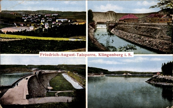 Ak Klingenberg im Erzgebirge Sachsen, Friedrich August Talsperre