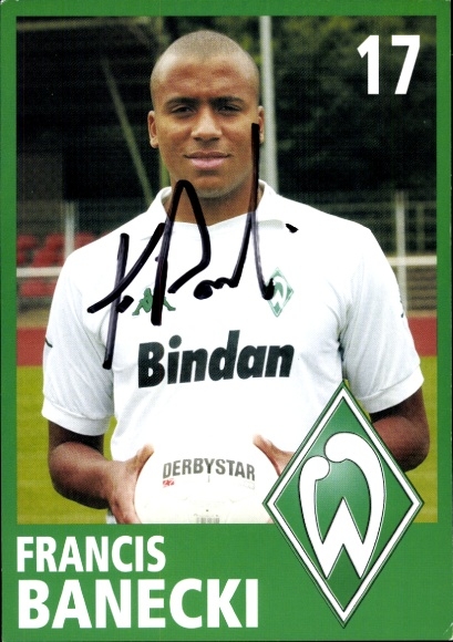 Autogrammkarte Fußballer Francis Banecki, Werder Bremen, Autogramm