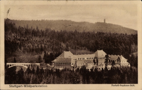 Postcard Stuttgart in Württemberg, Wildlife Park Station, Rudolf-Sophien-Stift