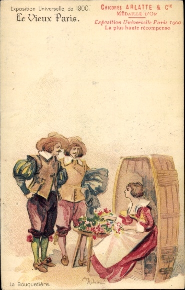 Artist Chromo-Litho Robida, A., Universal Exposition of 1900, La Bouquetiere