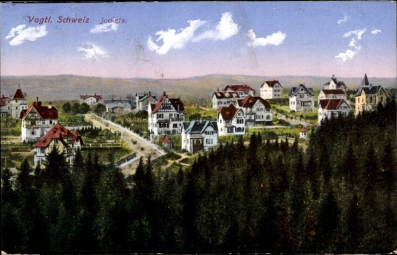 Postcard Jocketa Pöhl Vogtland Switzerland, villa district