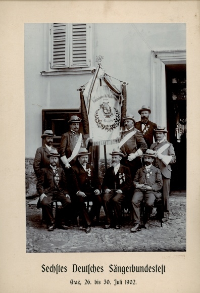zdjęcie Graz, 6. Niemiecki Federalny Festiwal Śpiewaczy 1902, stowarzyszenie śpiewacze Kaufmännische Liedertafel Hamburg