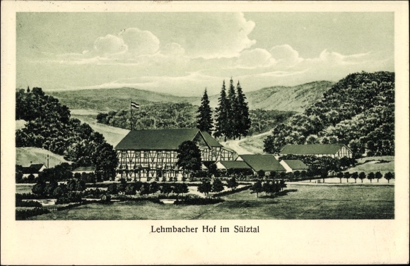 Postcard Hoffnungsthal Rösrath in North Rhine-Westphalia, Restaurant Lembacher Hof in the Sülztal