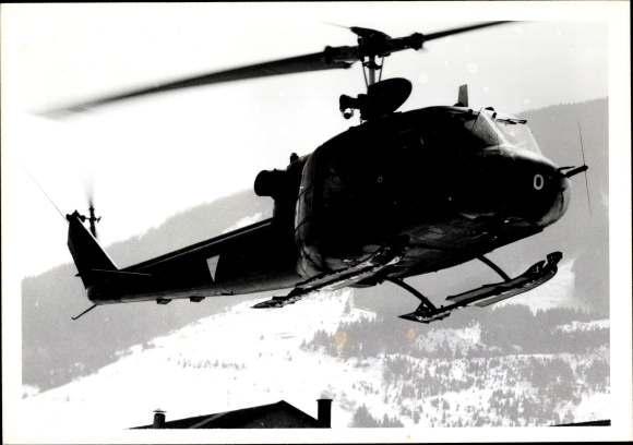 Photo Austrian military helicopter in the air, Augusta Bell