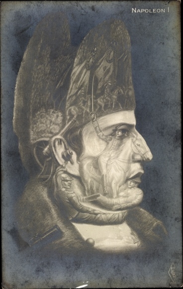 Artist PC Napoleon Bonaparte, metamorphosis, face from battle scenes