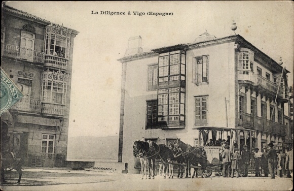 Ak Vigo Galicien Spanien, La Diligence, Kutsche