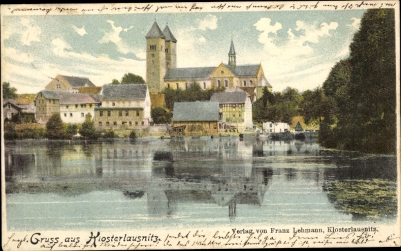 Ak Bad Klosterlausnitz in Thüringen, Historische Gebäude, Flusslandschaft, Gruß aus Klosterlausni