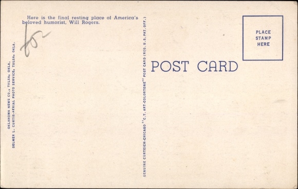 Postcard Claremore Oklahoma USA, View of Will Rogers Memorial Museum and Tomb