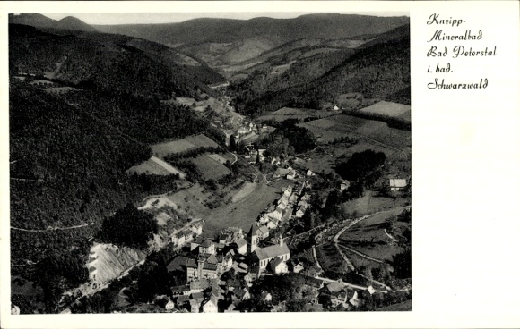 Postcard Bad Peterstal Griesbach in the Black Forest Baden, aerial photograph
