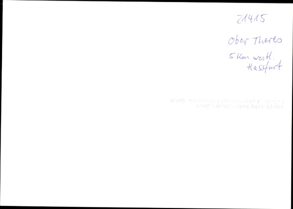 Postcard Horhausen Obertheres Theres in Lower Franconia, black and white photo of a rural area with a river, St...