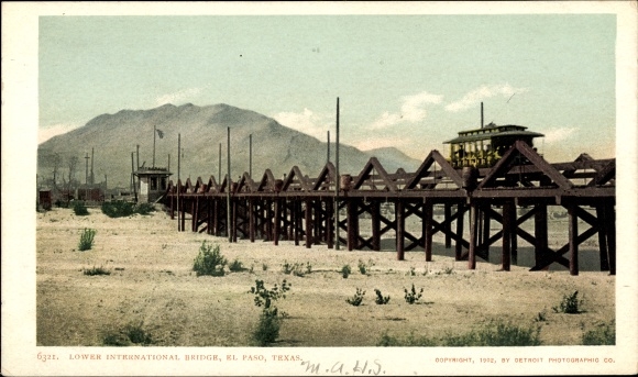 Ak El Paso Texas de V.S., Lagere Internationale Brug
