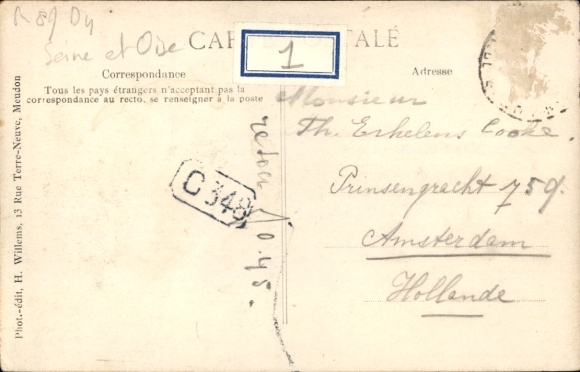 Postcard Meudon Hauts de Seine, view of Bellevue-Orphelinat Saint-Philippe, observatory