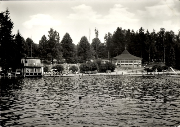 Postcard Brunn Auerbach im Vogtland, forest pool