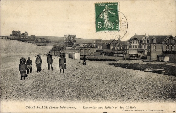 Ak Criel-sur-Mer Seine Maritime, groep hotels en chalets