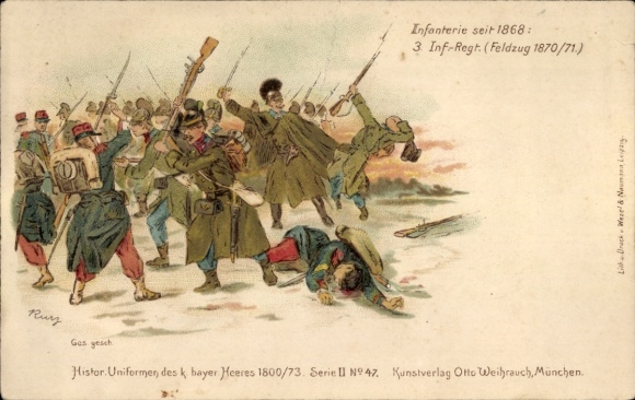 Artist Chromo-Litho Infantry since 1868: 3rd Infantry Regiment (Campaign 1870/71)