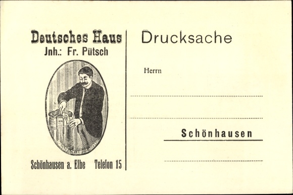 Postcard Schönhausen Elbe, Gasthof Deutsches Haus, Fr. Pütsch
