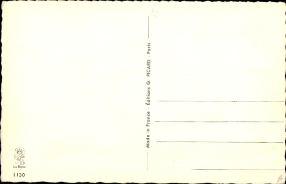 Artist Postcard Chaperon, J., skier hit a tree, skiing
