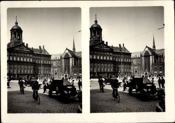 Stereo photo Amsterdam North Holland Netherlands, cathedral, Royal. palace