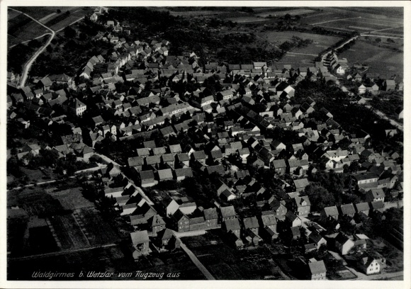 Postcard Waldgirmes Lahnau in Hesse, aerial photograph