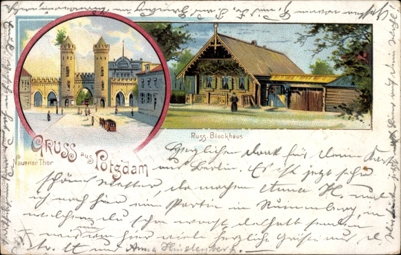 Litho Potsdam in Brandenburg, Nauener Tor, Russisches Blockhaus