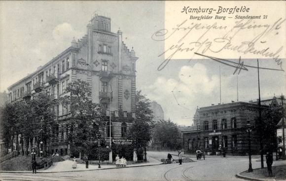 Ansichtkaart Hamburg Mitte Borgfelde, Borgfelder Castle, burgerlijke stand 21