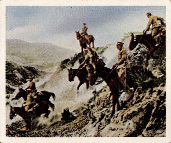 Verzamelaarsfoto De naoorlogse periode nr. 133, januari 1929, oorlog in het Chaco-gebied, Boliviaanse cavalerie