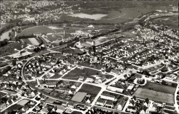 Postcard Wendlingen am Neckar Baden Württemberg, aerial photograph