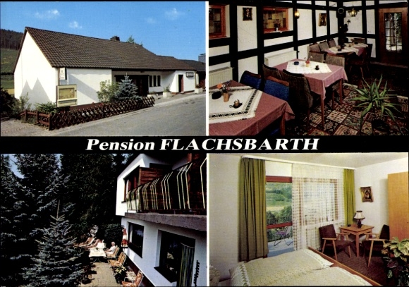 Postcard Oberhundem Kirchhundem Sauerland, Pension Flachsbarth