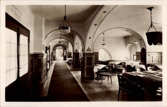 Postcard Karpacz Krummhübel Giant Mountains Silesia, Mountain Hotel Teichmannbaude, Reading Room