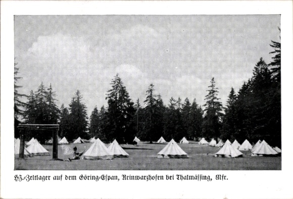 Ak Reinwarzhofen Thalmässing im Landkreis Roth, HJ Zeltlager auf dem Göring Espan