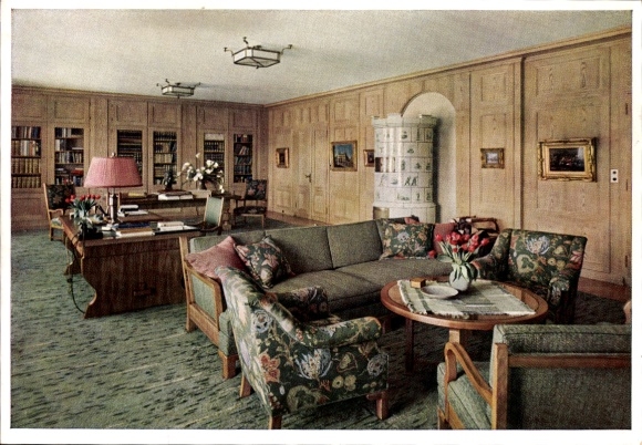 Ak Obersalzberg Berchtesgaden in Oberbayern, Berghof Wachenfeld, Hitlers Arbeitszimmer