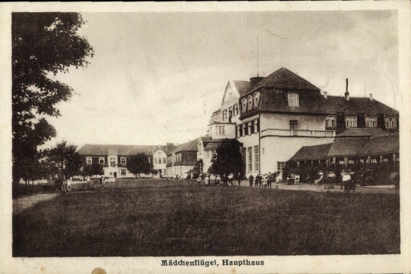 Postcard Nordholz Wurster North Sea Coast, Red Cross Children's Home, Girls' Wing, Main Building
