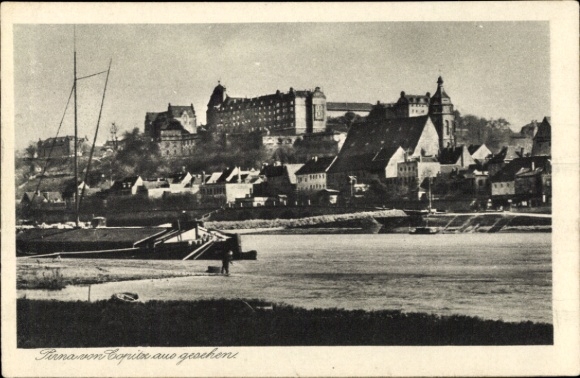 Ak Copitz Pirna an der Elbe, Teilansicht