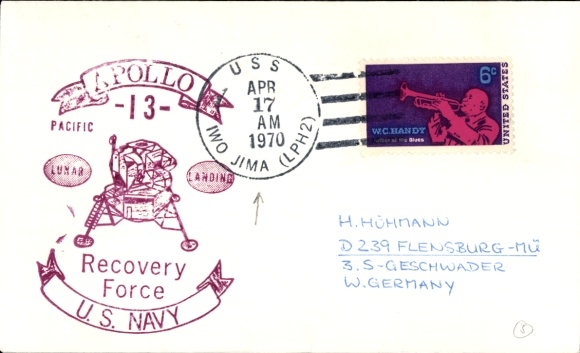 Brief Raumfahrt USA, Apollo 13, USS Iwo Jima