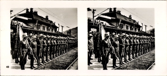 Stereo Raumbild Foto "Großdeutschlands Wiedergeburt" Nr. 43, Österreichische Truppen