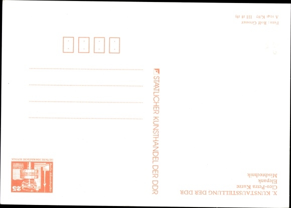 Postwaardestukken kunstenaar briefkaart kort, Cleo Petra, Elepank, X. kunsttentoonstelling van de DDR
