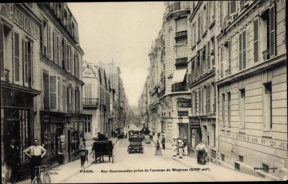 Ak Paris Batignolles Monceau, Rue Desrenaudes prijs de l'Avenue de Wagram