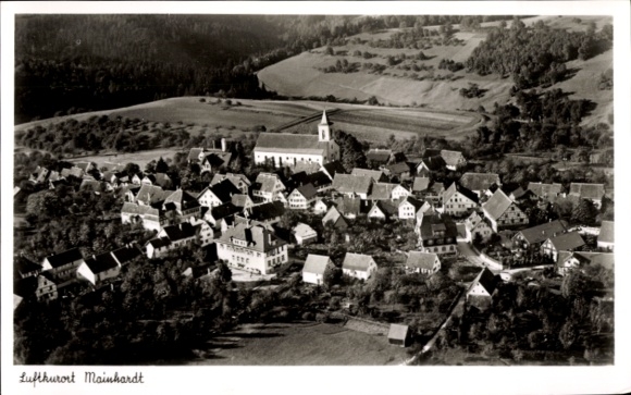 Postcard Mainhardt in Württemberg, aerial photograph