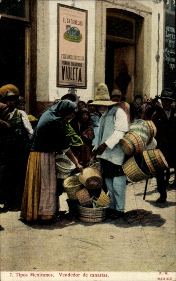 Ak Mexiko, Tipos Mexicanos, Vendedor de canastas