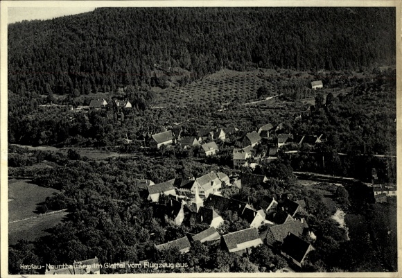 Ak Hopfau Neunthausen im Glattal Sulz am Neckar, Fliegeraufnahme