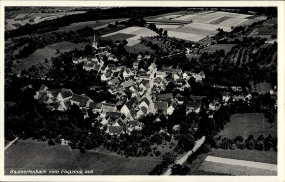 Ak Baumerlenbach Öhringen in het district Hohenlohe in Württemberg, luchtfoto