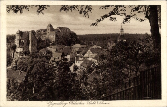 Postcard Hohnstein Saxon Switzerland, Youth Castle