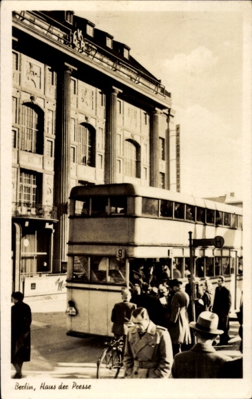 Ak Berlin Mitte, Haus der Presse, Bus Linie 9