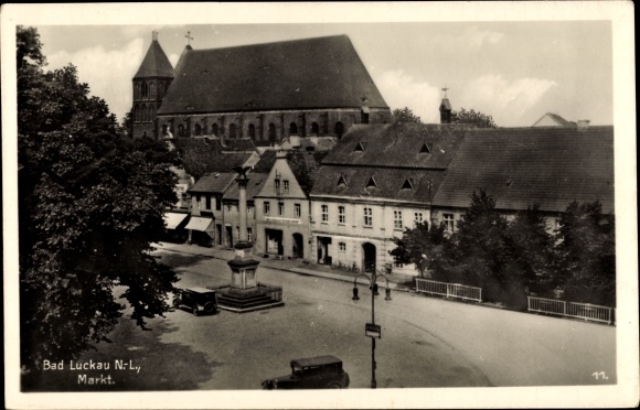 KP Luckau na Dolnych Łużycach, rynek, kościół